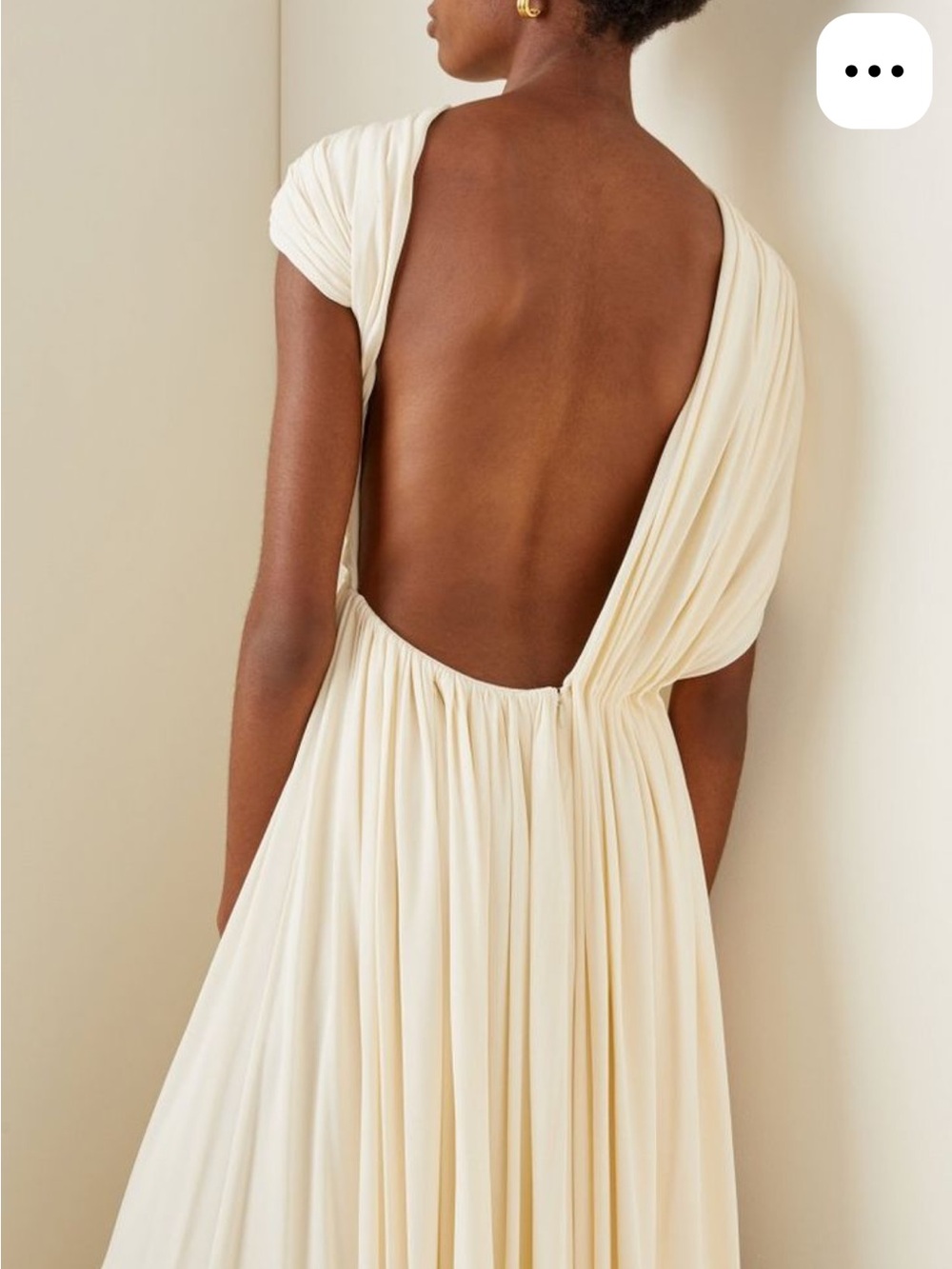 KHAITE Sloan Asymmetric Cream One-Shoulder Draped Maxi Dress
